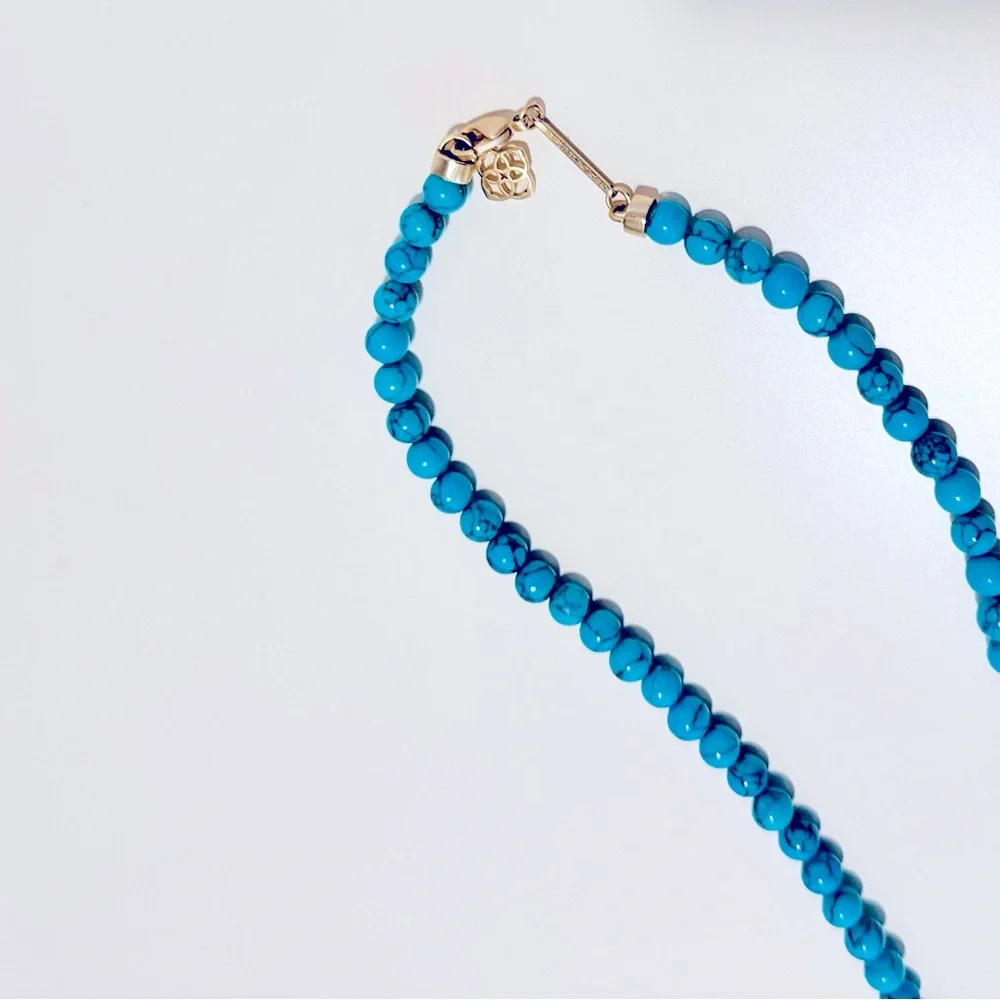 KENDRA SCOTT Tatiana Long Beaded Turquoise Tassel Statement Necklace - Picture 6 of 12